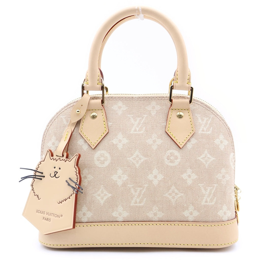LOUIS VUITTON(ルイヴィトン) ミャオグラム・キャンバス アルマBB 2WAYハンドバッグ ショルダーバッグ ベージュ レザー×PVC M25728 ゴールド金具 レディース