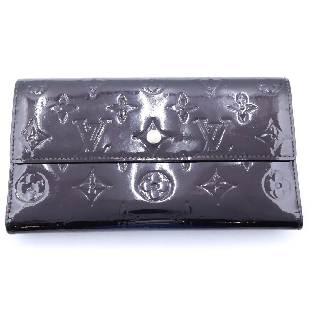 LOUIS VUITTON(ルイヴィトン) ポルト フォイユ サラ ヴェルニ アマラント ロングウォレット ブラック TH0048 M93524 レディース