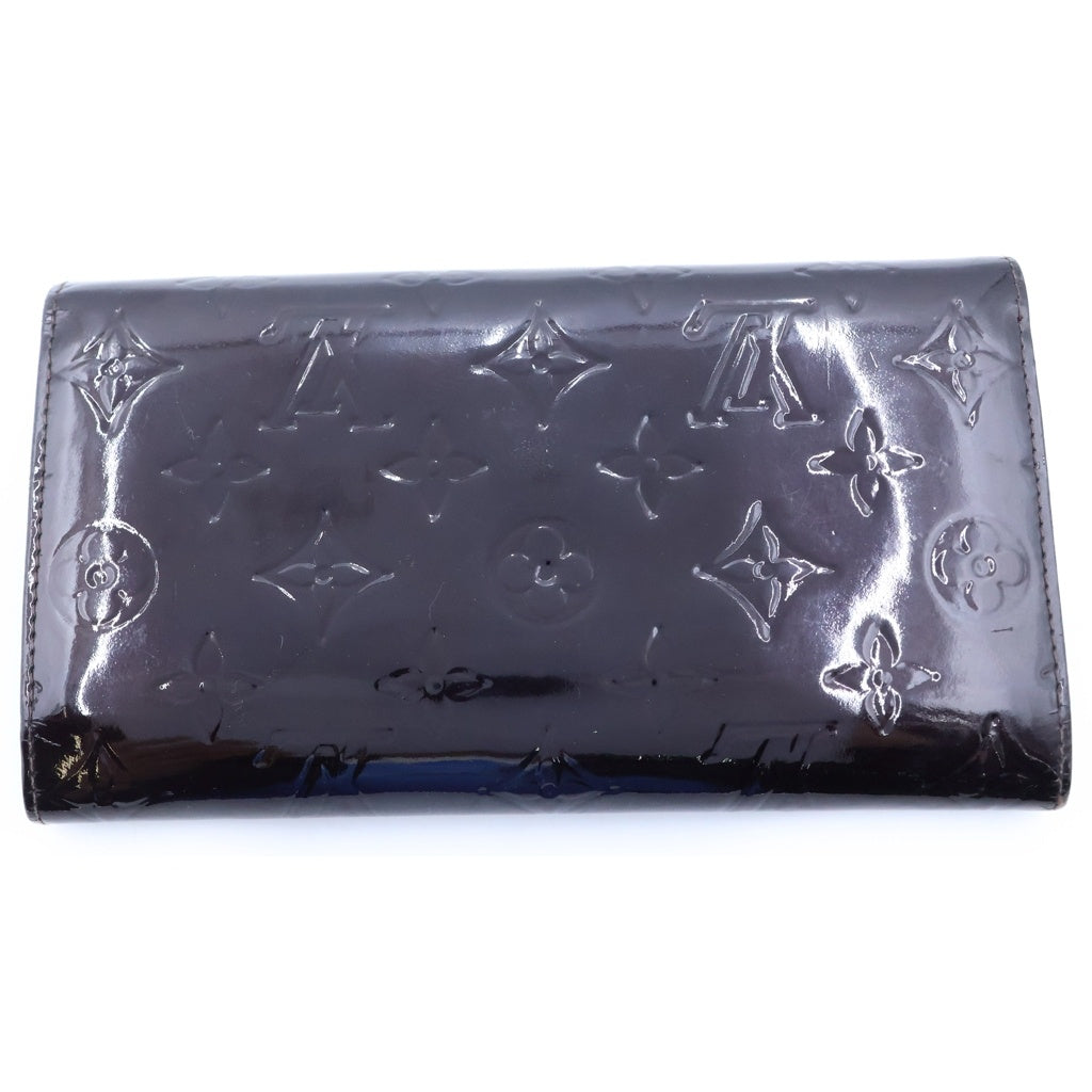 LOUIS VUITTON(ルイヴィトン) ポルト フォイユ サラ ヴェルニ アマラント ロングウォレット ブラック TH0048 M93524 レディース