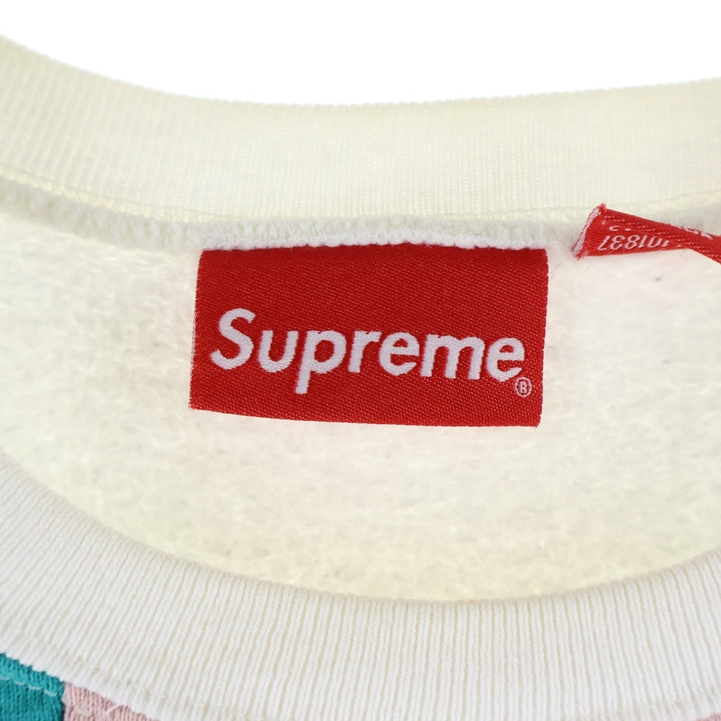 SUPREME(シュプリーム) 17SS Vertical Logo Panel Crewneck バーティカル ロゴ パネル クルーネックスウェット ホワイト