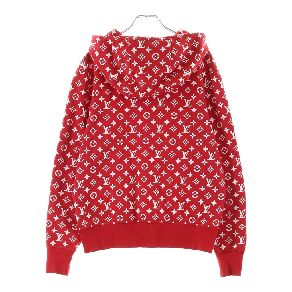 LOUIS VUITTON(ルイヴィトン) ×Supreme Box Logo Hooded Sweatshirt シュプリーム ボックスロゴ モノグラム スウェット プルオーバーパーカー レッド HDY91WJIU