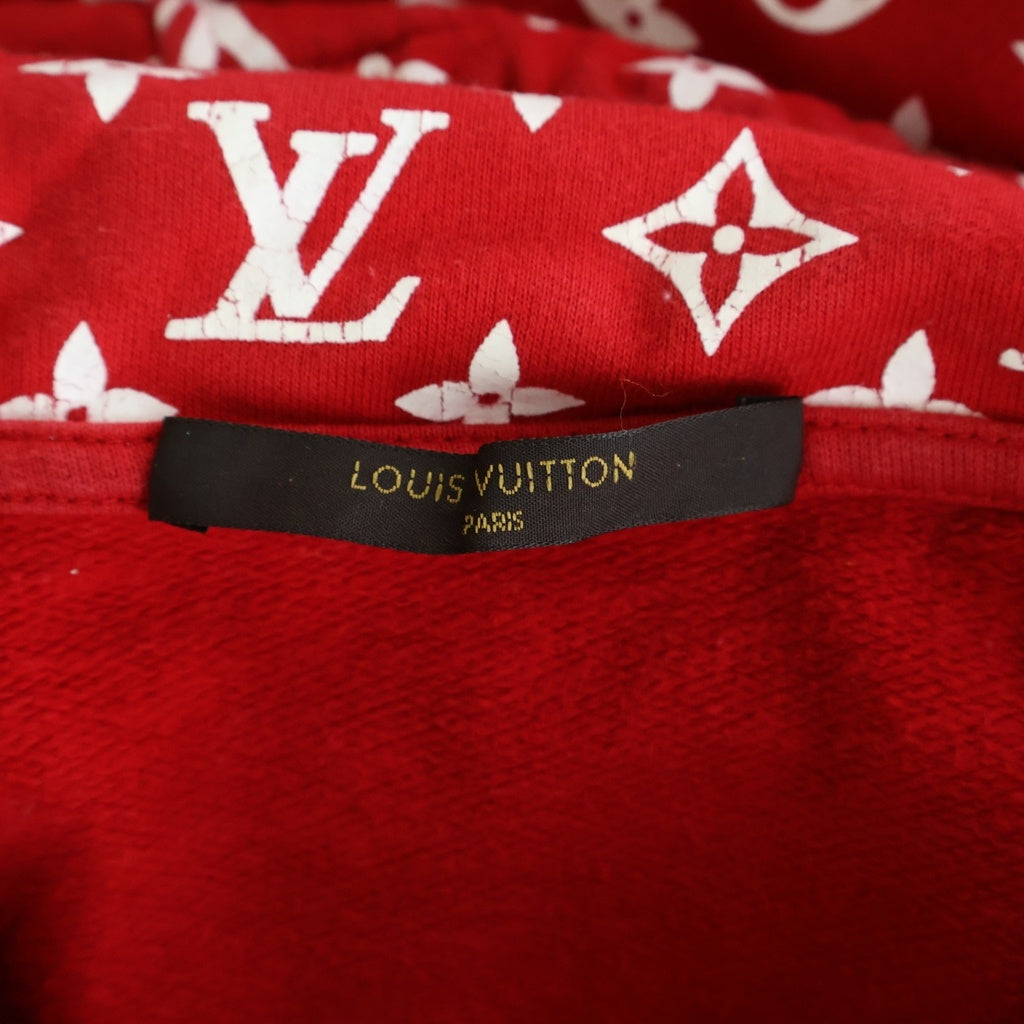 LOUIS VUITTON(ルイヴィトン) ×Supreme Box Logo Hooded Sweatshirt シュプリーム ボックスロゴ モノグラム スウェット プルオーバーパーカー レッド HDY91WJIU