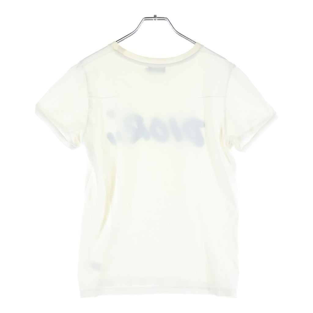 Christian Dior(クリスチャンディオール) ×Kaws カウズ ハチ刺繍 ロゴプリント クルーネック 半袖Tシャツ カットソー ホワイト 9EBO23TEEA