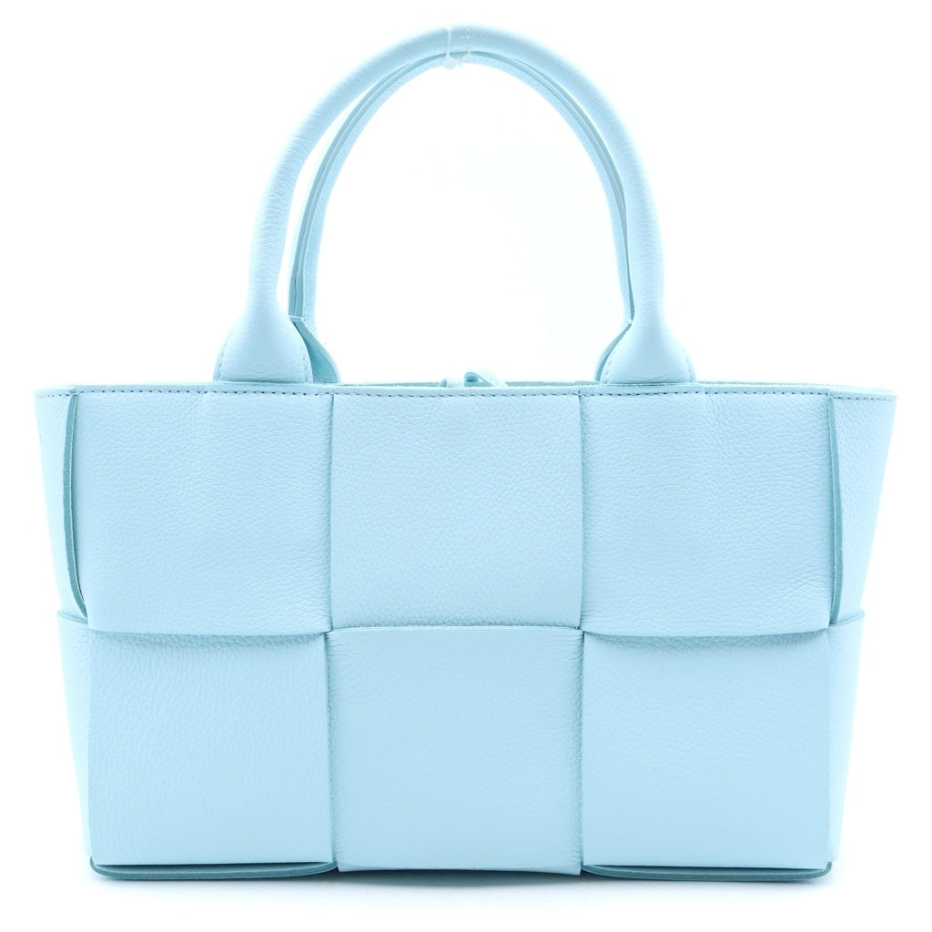 BOTTEGA VENETA(ボッテガヴェネタ) ミニアルコ 2WAYトートバッグ ショルダーバッグ ハンドバッグ ライトブルー レザー ゴールド金具