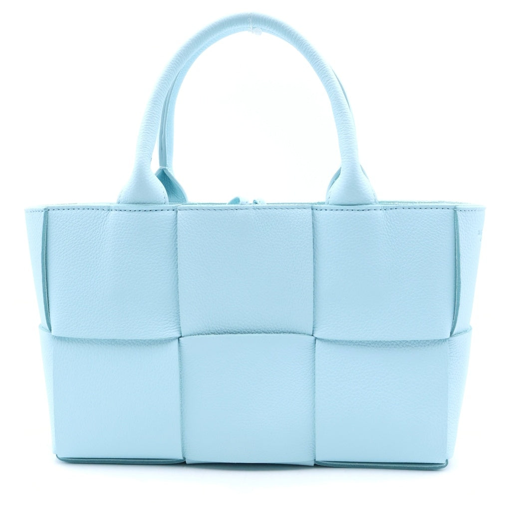 BOTTEGA VENETA(ボッテガヴェネタ) ミニアルコ 2WAYトートバッグ ショルダーバッグ ハンドバッグ ライトブルー レザー ゴールド金具