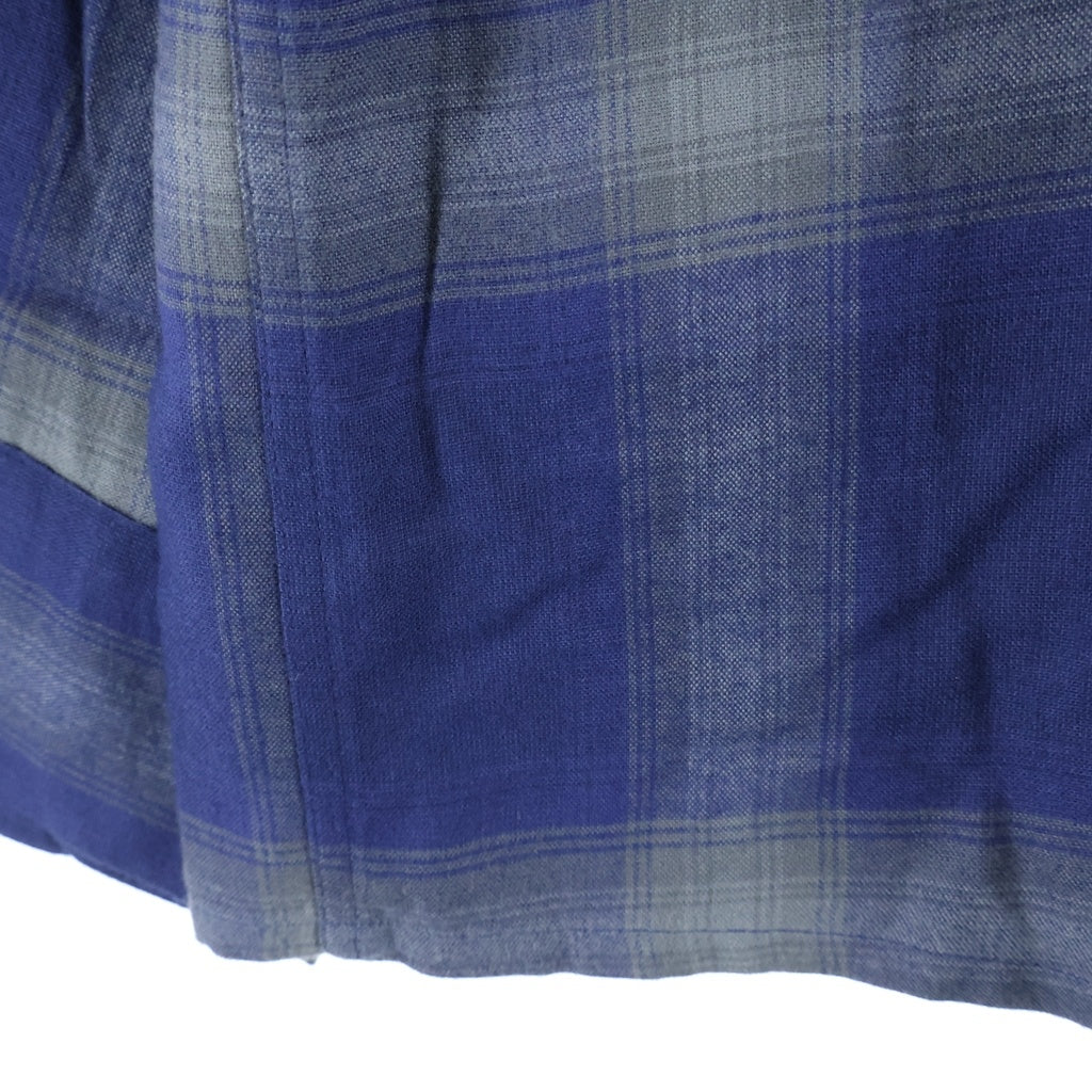WACKO MARIA(ワコマリア) 23SS OMBRE CHECK OPEN COLLAR SHIRT L/S オンブレ チェック オープン カラー シャツ エルエス ブルー 23SS-WNS-OC10
