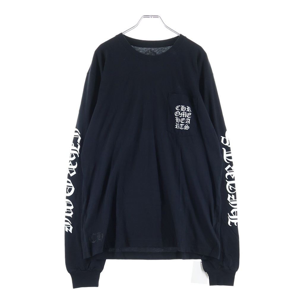 CHROME HEARTS(クロムハーツ) Vertical Logo Long Sleeve Tee ヴァーティカルロゴ ロングスリーブ クルーネック 長袖Tシャツ カットソー ブラック