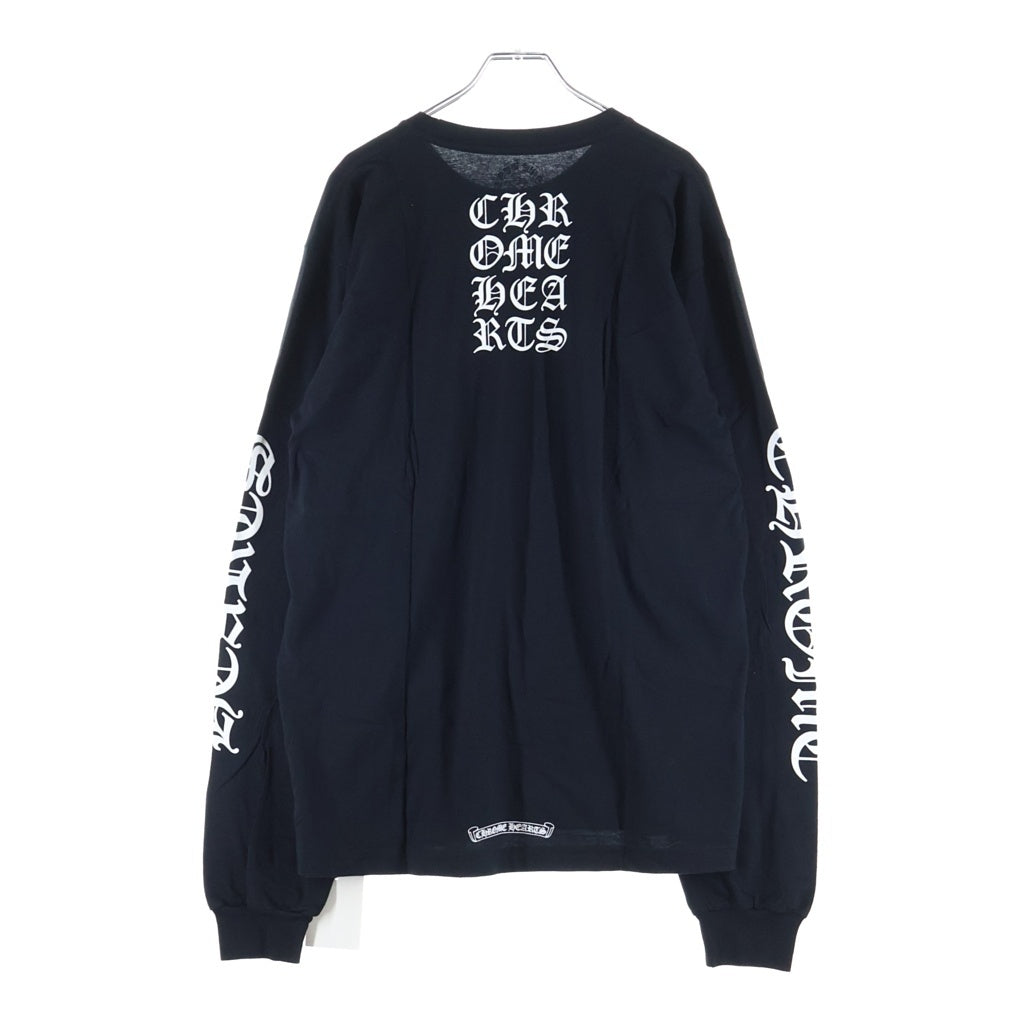 CHROME HEARTS(クロムハーツ) Vertical Logo Long Sleeve Tee ヴァーティカルロゴ ロングスリーブ クルーネック 長袖Tシャツ カットソー ブラック