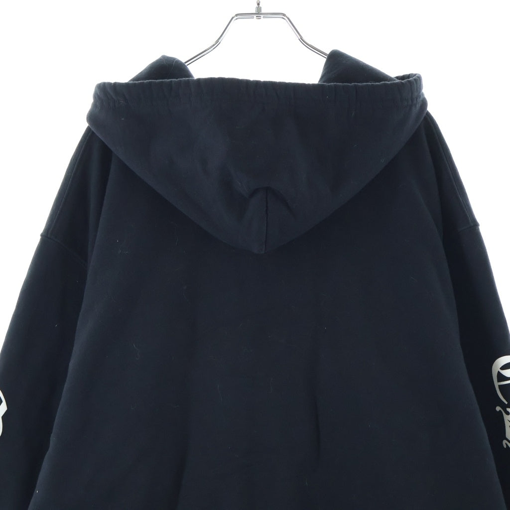 CHROME HEARTS(クロムハーツ) Vertical Logo Fleece Zip Up Hoodie バーティカル・ロゴ・フリース・ジップアップ・フーディー ブラック