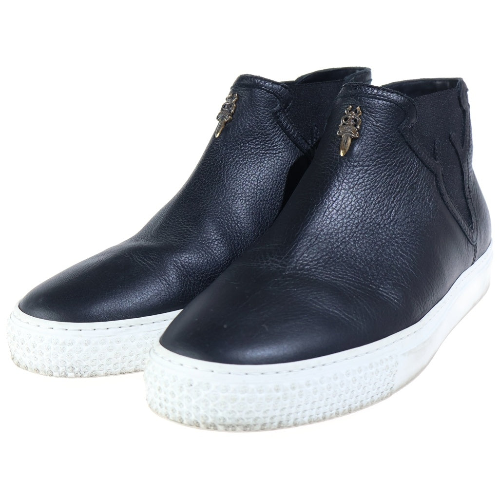 CHROME HEARTS(クロムハーツ) DAGGER MID TOP ミッドトップ ダガー装飾サイドゴアハイカットレザースニーカー ブラック