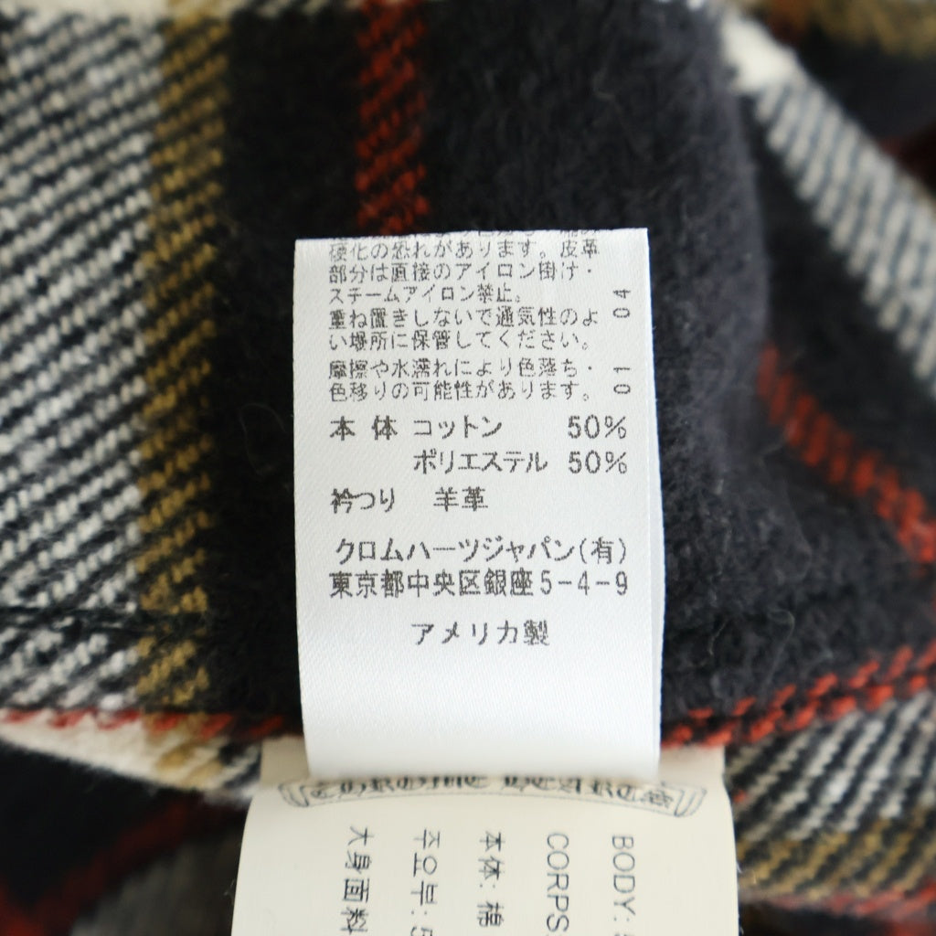 CHROME HEARTS(クロムハーツ) Y NOT WORK DOG ワークドッグ クロスボタンチェック柄フランネルシャツ ブラック/レッド