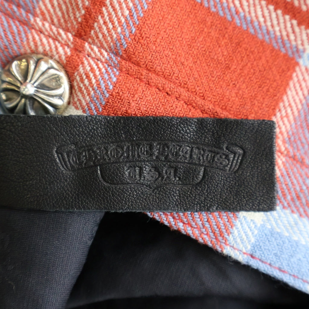 CHROME HEARTS(クロムハーツ) Y NOT WORK DOG ワークドッグ クロスボタンチェック柄フランネルシャツ ジャケット ブルー/レッド