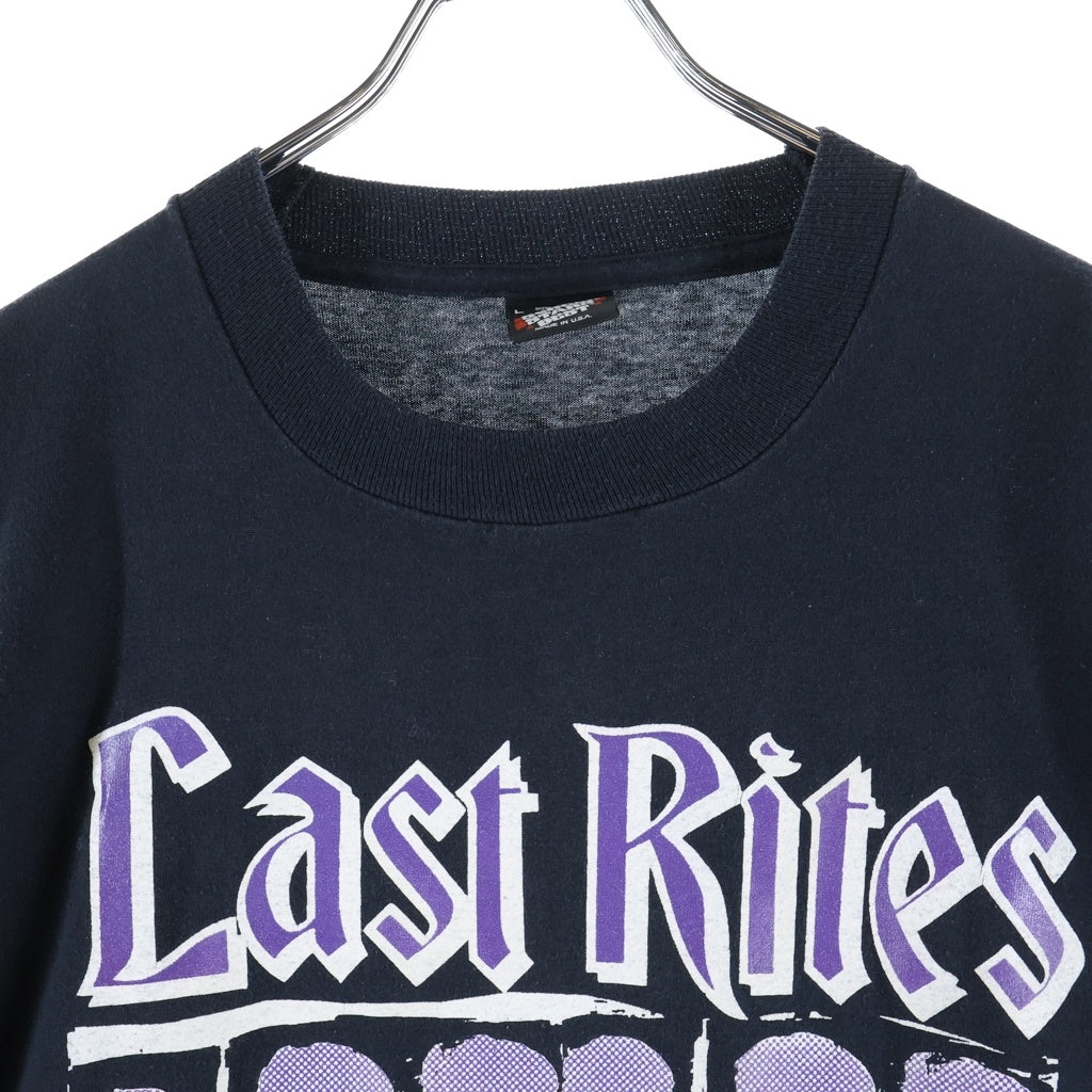 VINTAGE(ヴィンテージ) 90s Vintage USA製 Last Rites Tee ヴィンテージ 黒タグ ラストライツ クルーネック 半袖Tシャツ カットソー ブラック