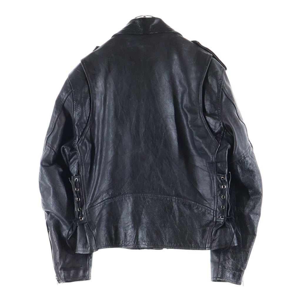 NO BRAND(ノーブランド) Mughal Sports(ムガルスポーツ) レザー ダブルライダースジャケット ブラック