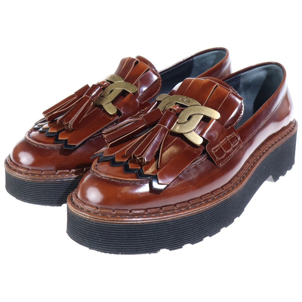 TOD'S(トッズ) KATE ケイト タッセル レザー ローファー レディース ブラウン