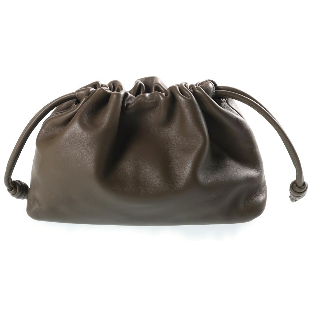 LOEWE(ロエベ) フラメンコ ミディアム ドローストリング レザー 2WAY ハンド ショルダーバッグ カーキ レディース