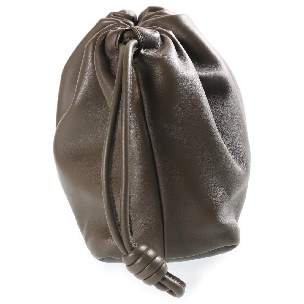 LOEWE(ロエベ) フラメンコ ミディアム ドローストリング レザー 2WAY ハンド ショルダーバッグ カーキ レディース