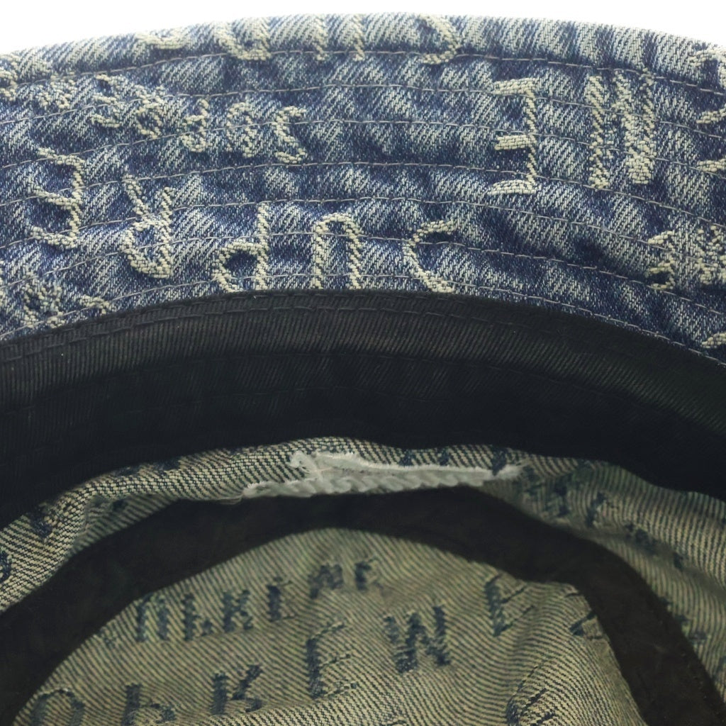 SUPREME(シュプリーム) 21SS Warp Jacquard Logos Denim Crusher ワープ ジャガード ロゴデザイン クラッシャー バケットハット 帽子 ブルー