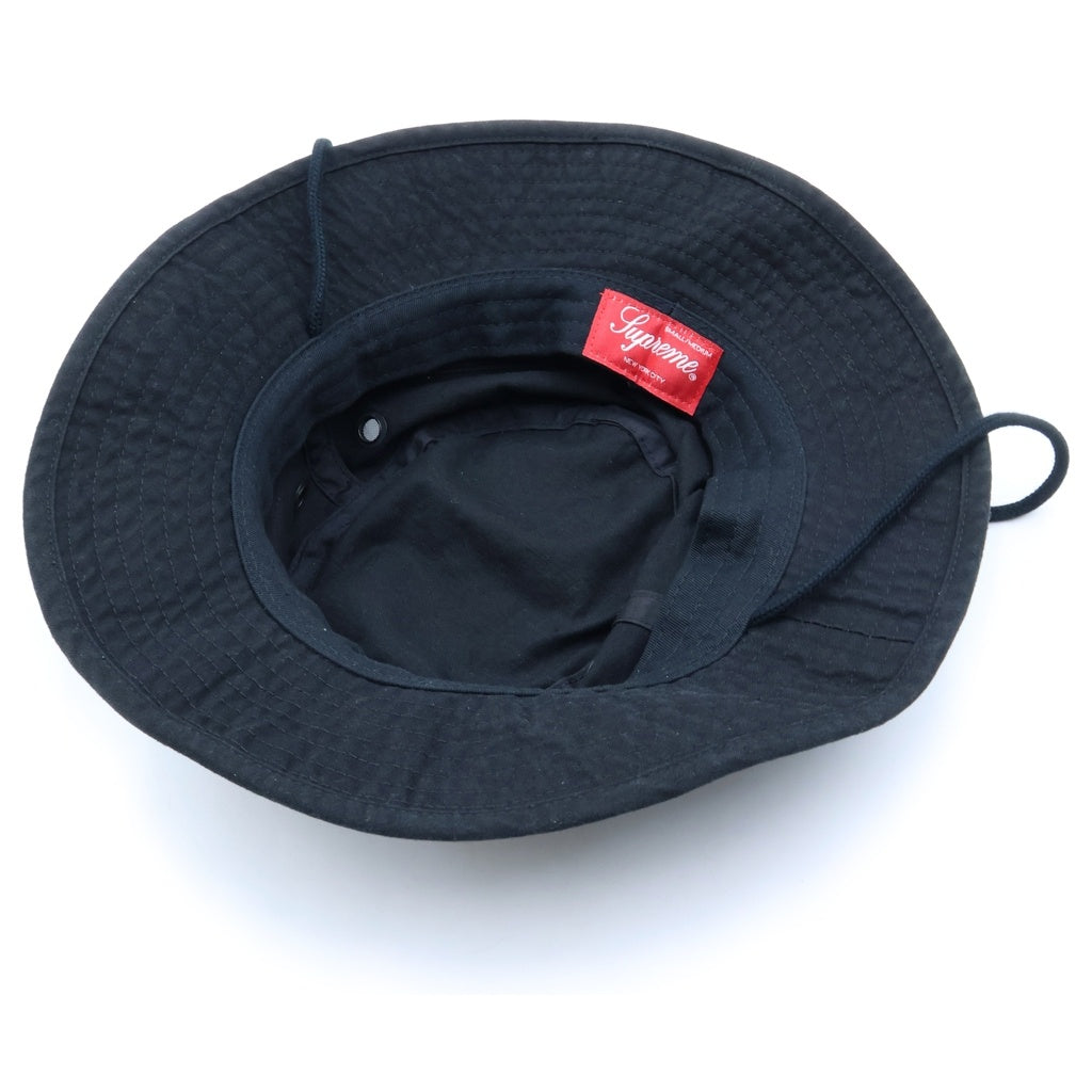 SUPREME(シュプリーム) 24SS Washed Canvas Boonie ボックスロゴデザイン ウォッシュドキャンバス ブー二ー バケットハット ブラック