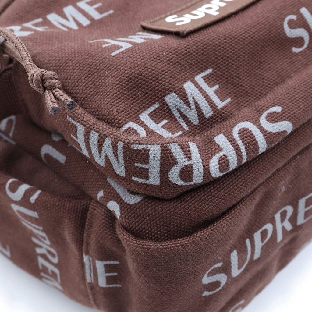 SUPREME(シュプリーム) 26AW Shoulder Bag 総柄ロゴデザイン マルチポケット ウエスト ショルダーバッグ ブラウン レディース