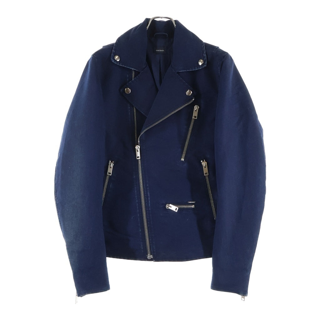 DIESEL(ディーゼル) マルチポケット コットン ジップアップ ダブルライダース ジャケット ブラック TR750018