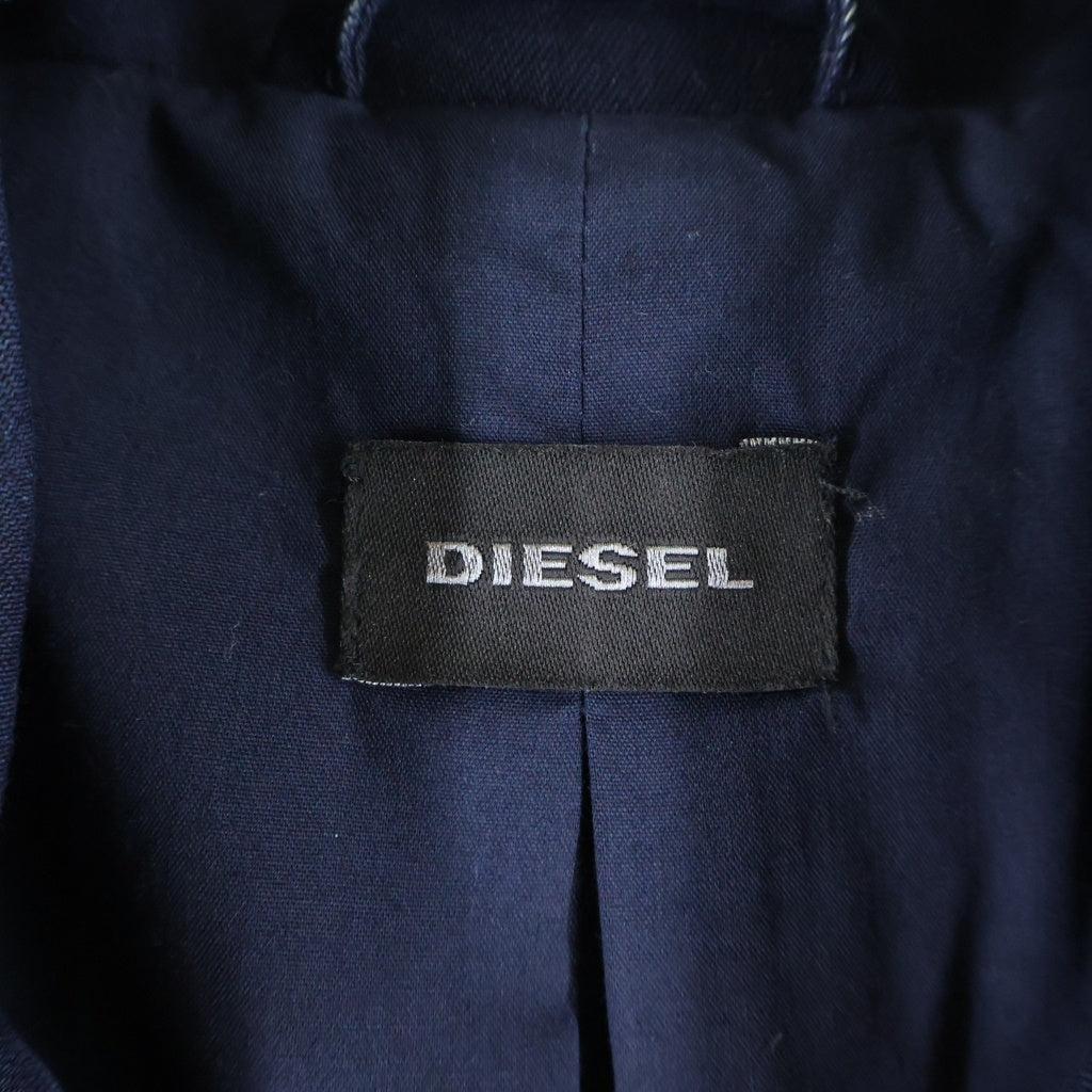 DIESEL(ディーゼル) マルチポケット コットン ジップアップ ダブルライダース ジャケット ブラック TR750018