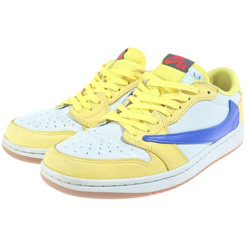 NIKE(ナイキ) ×TRAVIS SCOTT WMNS AIR JORDAN 1 RETRO LOW OG CANARY DZ4137-700 トラヴィススコット ウィメンズ エアジョーダン1 カナリー ローカットスニーカー イエロー/ホワイト US10.5/27.5cm