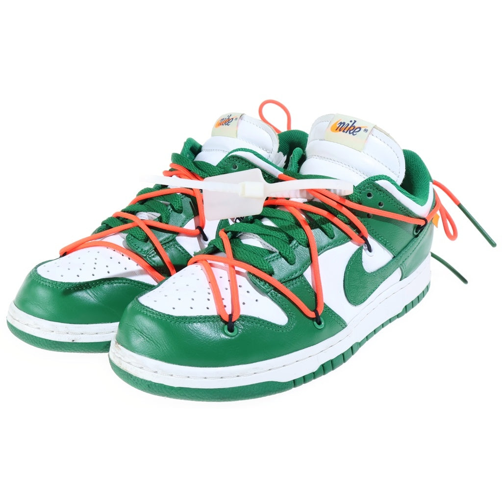 NIKE(ナイキ) ×OFF-WHITE DUNK LOW オフホワイト ダンク ローカットスニーカー ホワイト/グリーン US9/27cm CT0856-100