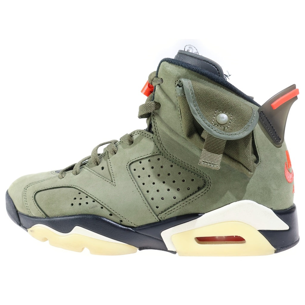 NIKE(ナイキ) ×TRAVIS SCOTT AIR JORDAN 6 RETRO MEDIUM OLIVE CN1084-200 トラヴィススコット エアジョーダン6 ミディアムオリーブ ハイカットスニーカー カーキ US9/27cm