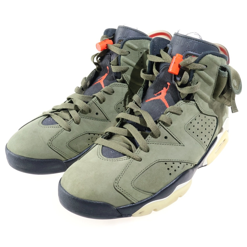 NIKE(ナイキ) ×TRAVIS SCOTT AIR JORDAN 6 RETRO MEDIUM OLIVE CN1084-200 トラヴィススコット エアジョーダン6 ミディアムオリーブ ハイカットスニーカー カーキ US9/27cm