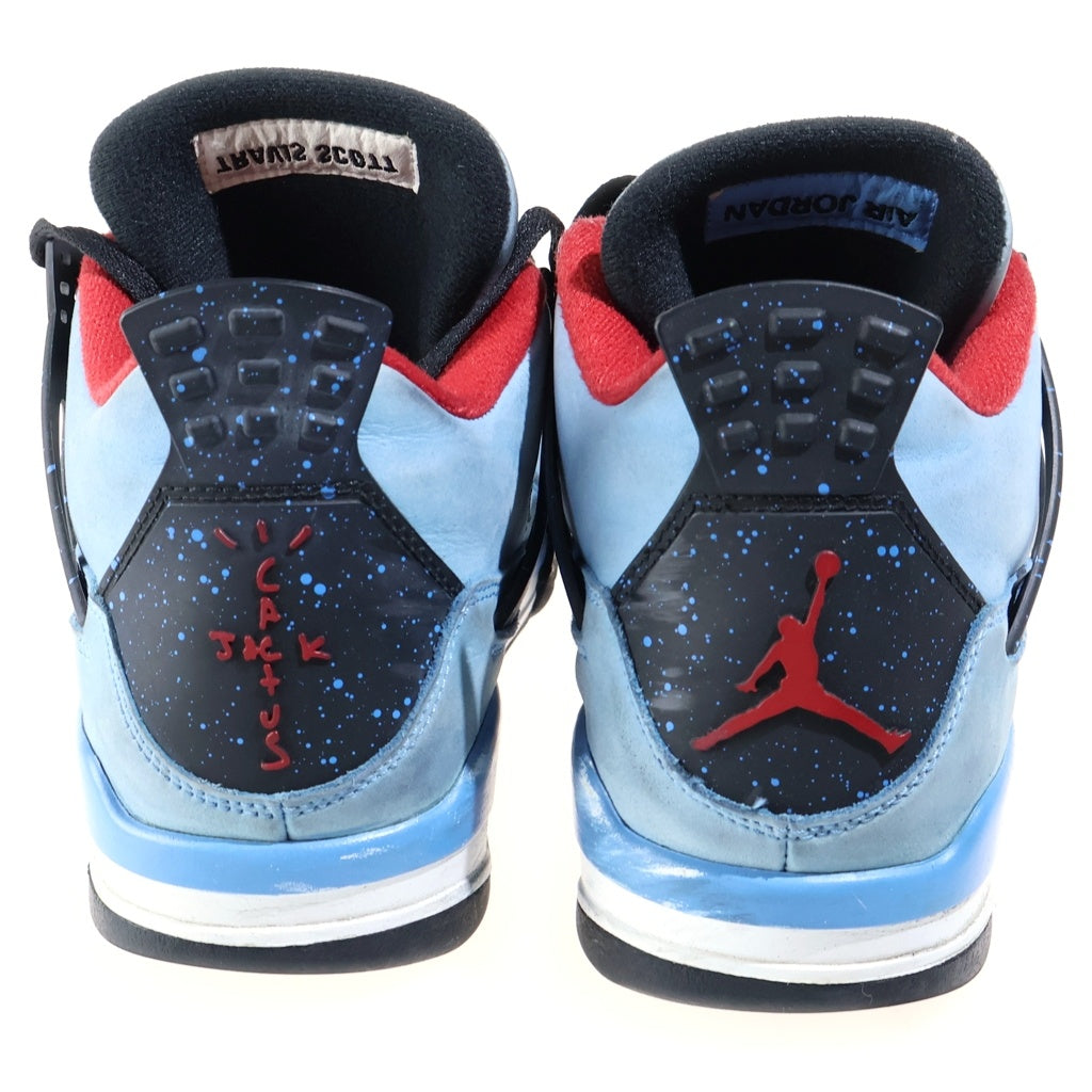 NIKE(ナイキ) ×TRAVIS SCOTT AIR JORDAN 4 RETRO CACTUS JACK 308497-406 トラヴィススコット エアジョーダン4 カクタスジャック ローカットスニーカー ブルー US9.5/27.5cm