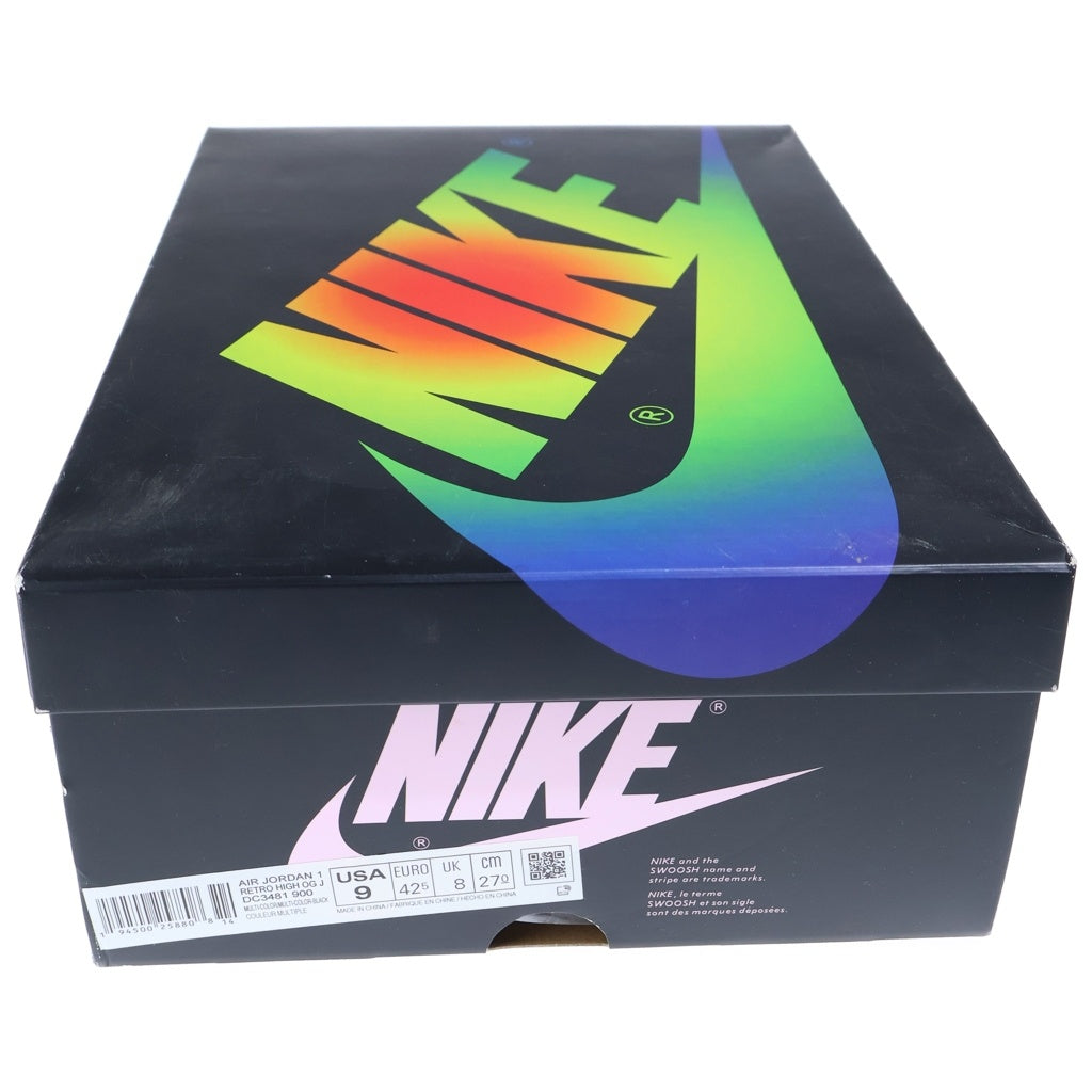 NIKE(ナイキ) ×J BALVIN AIR JORDAN 1 HIGH OG RAINBOW ジェーバルビン エアジョーダン1 レインボー ハイカットスニーカー マルチ US9/27cm DC3481-900