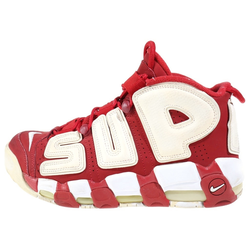 NIKE(ナイキ) ×SUPREME AIR MORE UPTEMPO 902290-600 シュプリーム エアモアアップテンポ モアテン ハイカットスニーカー レッド/ホワイト US9/27cm