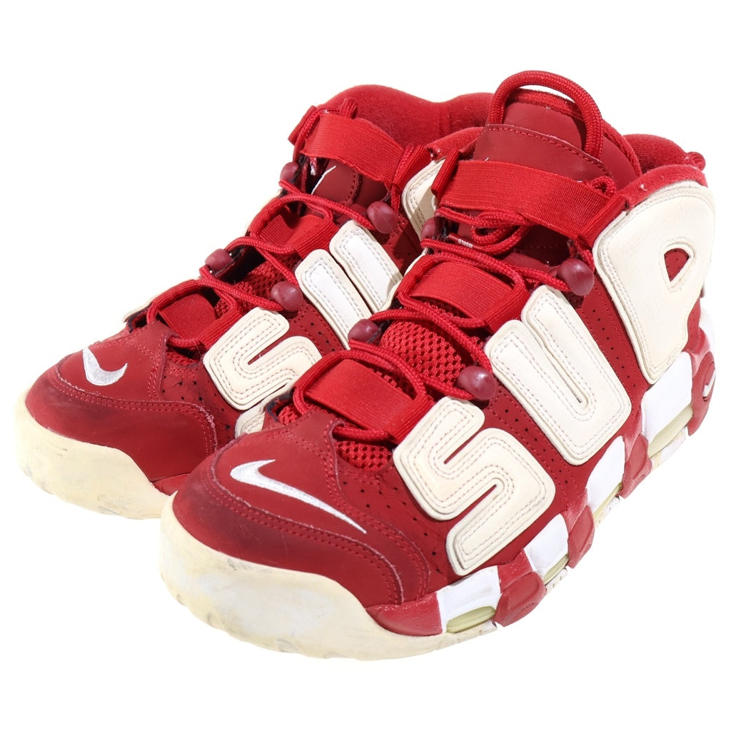 NIKE(ナイキ) ×SUPREME AIR MORE UPTEMPO 902290-600 シュプリーム エアモアアップテンポ モアテン ハイカットスニーカー レッド/ホワイト US9/27cm
