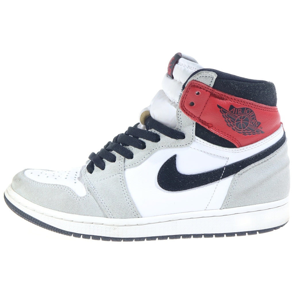 NIKE(ナイキ) AIR JORDAN 1 HIGH OG Light Smoke Grey 555088-126 エアジョーダン1 ハイ ライトスモークグレー ハイカットスニーカーシューズ グレー/レッド US9/27cm