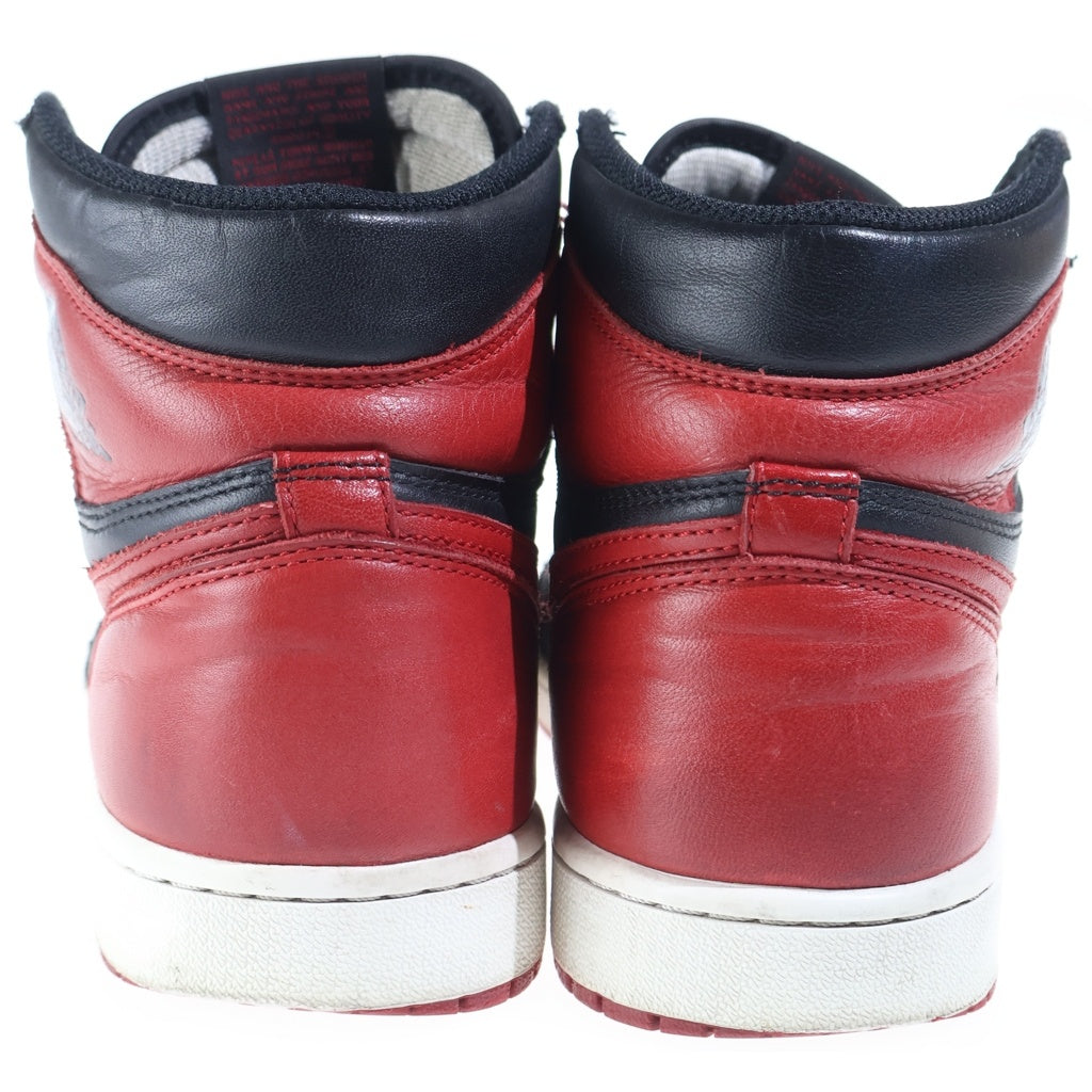 NIKE(ナイキ) AIR JORDAN1 HIGH OG BRED BUNNED 555088-001 エアジョーダン1 レトロ ブレッド バンド ハイカットスニーカー ブラック/レッド US9.5/27.5cm