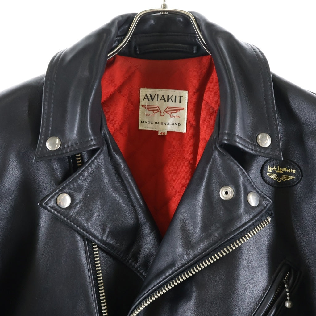 Lewis Leathers(ルイスレザー) マルチポケット ロング丈 サイクロン ジップアップ ダブルライダース ジャケット ブラック