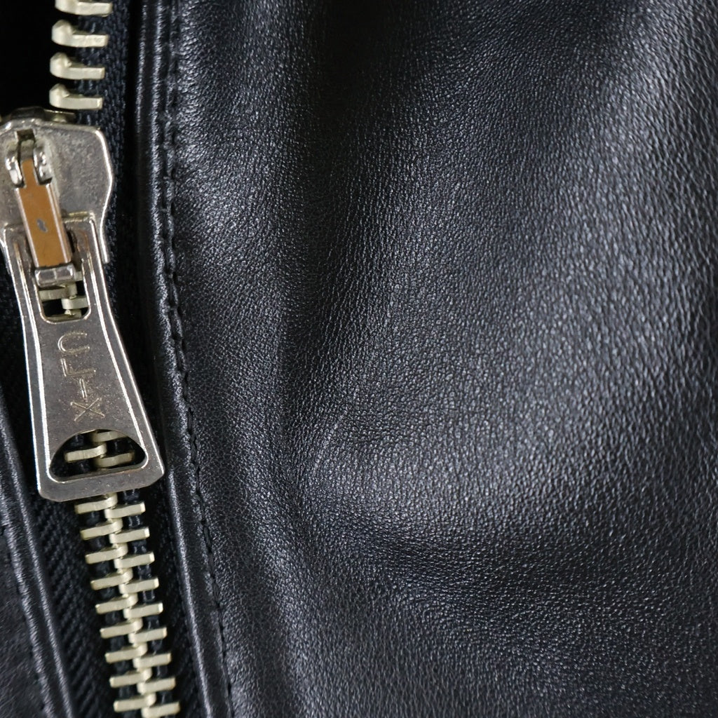 Lewis Leathers(ルイスレザー) マルチポケット ロング丈 サイクロン ジップアップ ダブルライダース ジャケット ブラック
