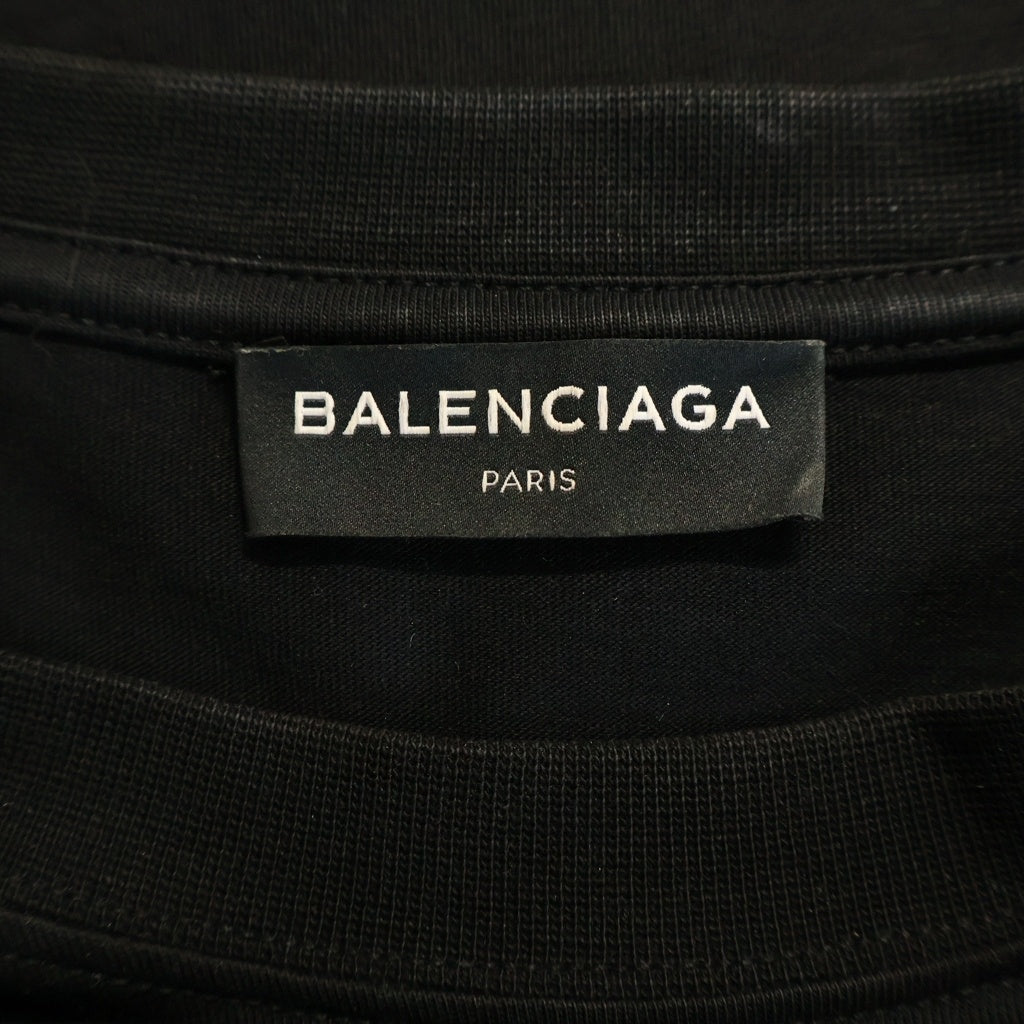 BALENCIAGA(バレンシアガ) 17AW キャンペーンロゴプリント クルーネック 半袖Tシャツ カットソー ブラック 486032 TWK28