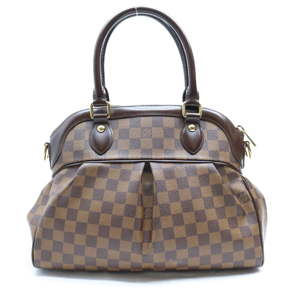 LOUIS VUITTON(ルイヴィトン) ダミエ トレヴィPM ハンドバッグ ブラウン レザー×PVC N51997 ゴールド金具