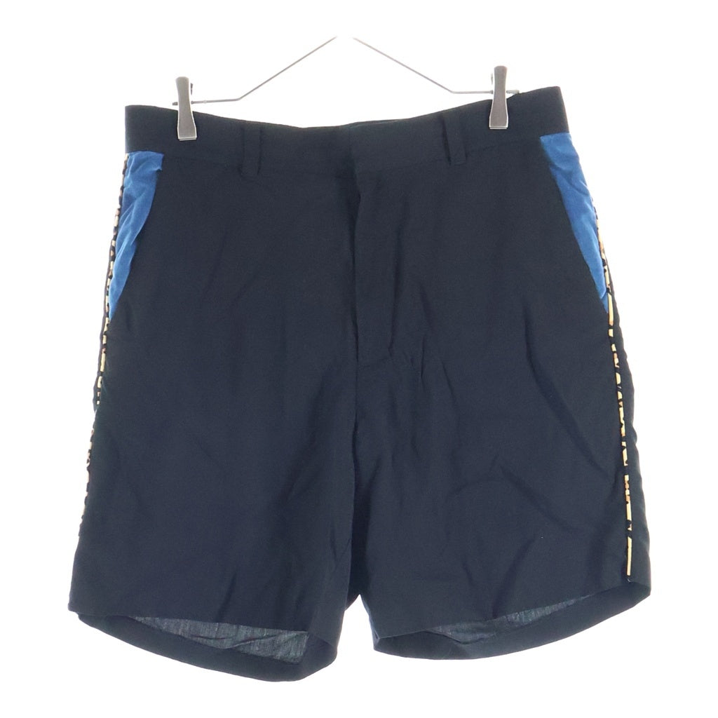 WACKO MARIA(ワコマリア) SWITCHING 50'S SHORT TROUSERS レオパード柄パイピング ベルベット テンセル ショートパンツ ハーフパンツ ショーツ ブラック