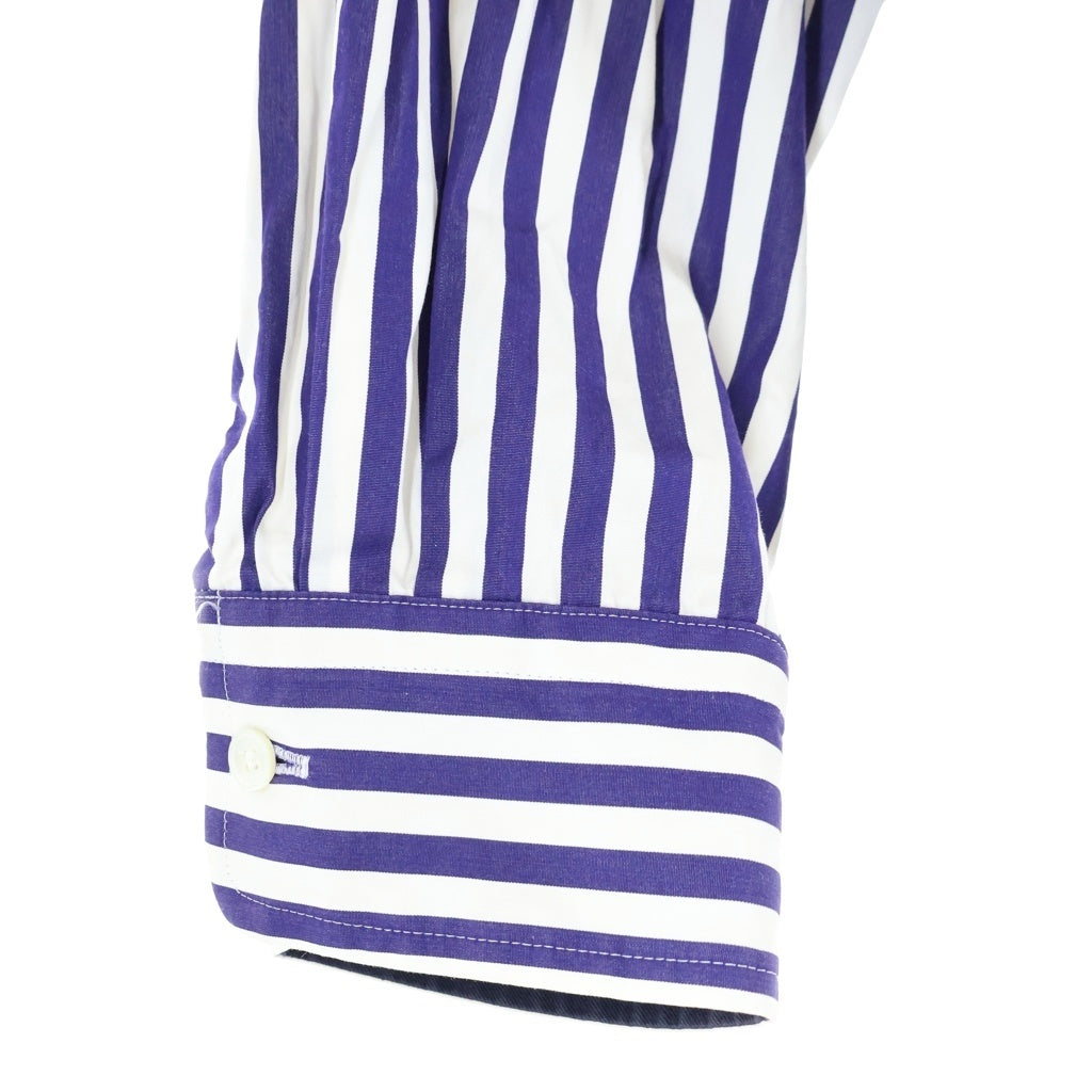 Sacai(サカイ) 23AW ×Thomas Mason Cotton Poplin L/S Shirt トーマスメイソン ストライプ コットン ポプリン ジップアップ 長袖シャツ ホワイト/ブルー 23-03171M
