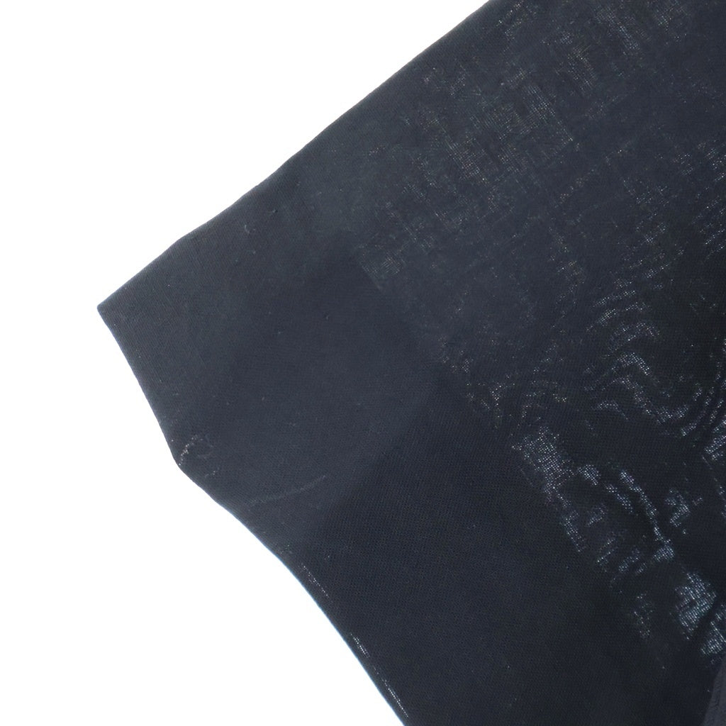 Sacai(サカイ) 26SS Wool Suiting x Nylon Twill Shirt 再構築 ウール スーチング ナイロンツイル ドッキング 半袖シャツ ブラック 26-04011M