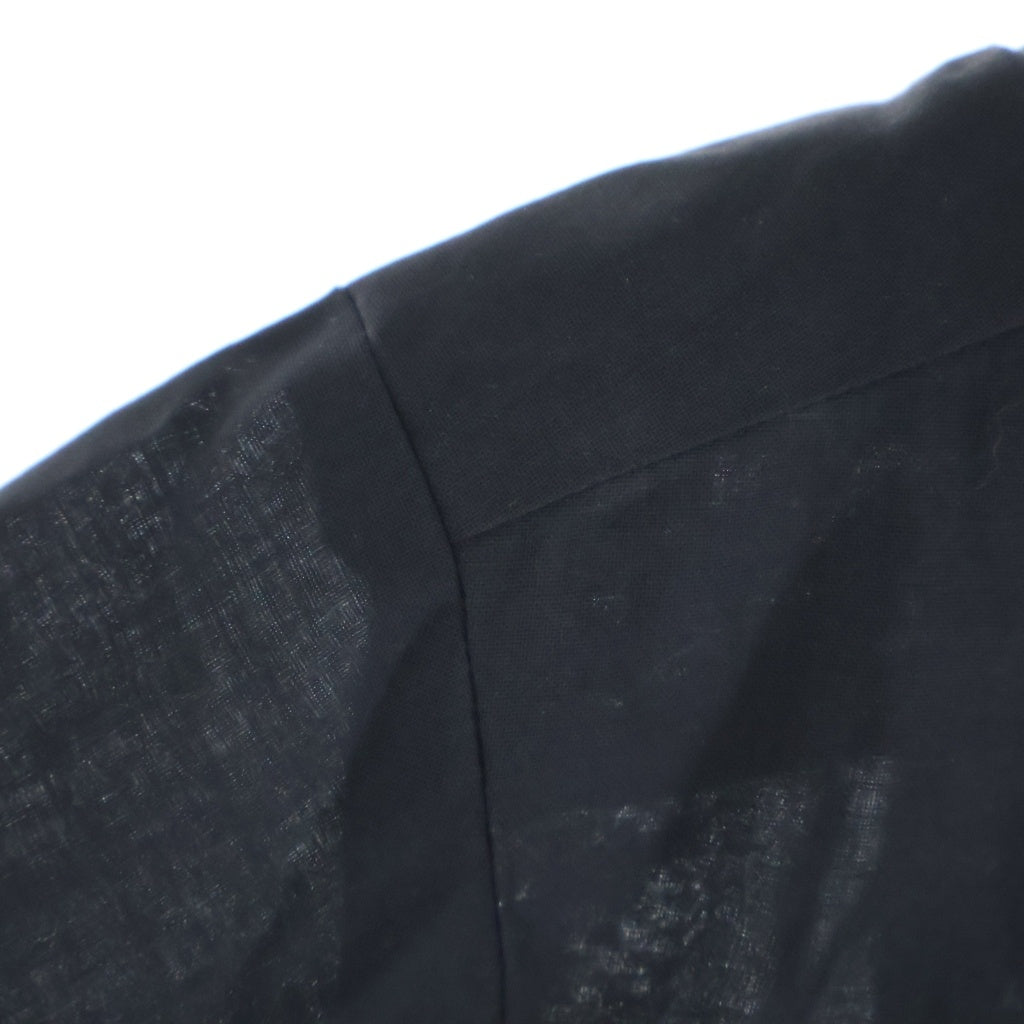Sacai(サカイ) 26SS Wool Suiting x Nylon Twill Shirt 再構築 ウール スーチング ナイロンツイル ドッキング 半袖シャツ ブラック 26-04011M