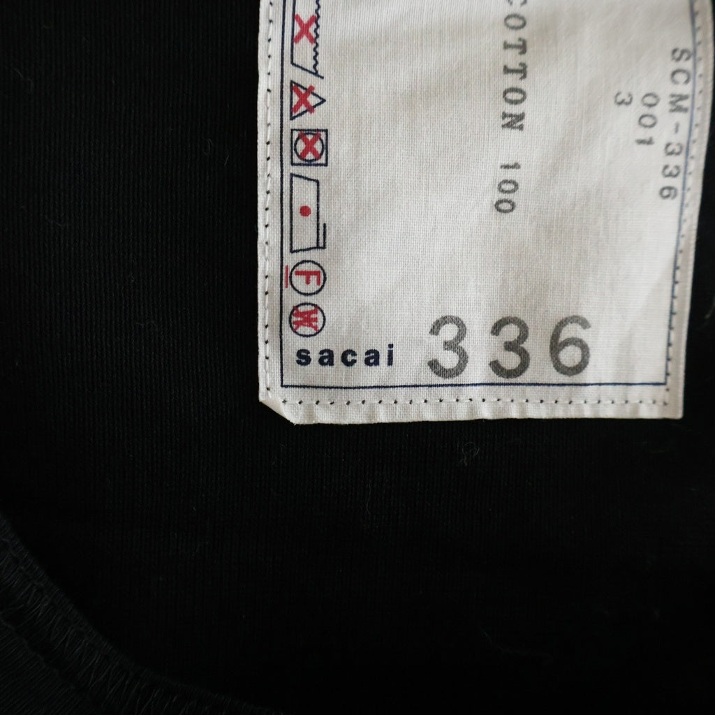 Sacai(サカイ) 26SS Cotton Jersey T-Shirt コットン ジャージー クルーネック 半袖Tシャツ カットソー ブラック SCM-336
