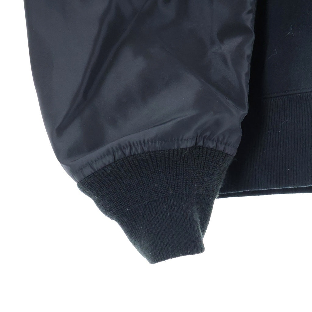 Sacai(サカイ) 24AW Nylon Twill x Sponge Sweat Pullover 再構築 ナイロンツイル スポンジスウェット ドッキング プルオーバー トレーナー ブラック 24-03456M