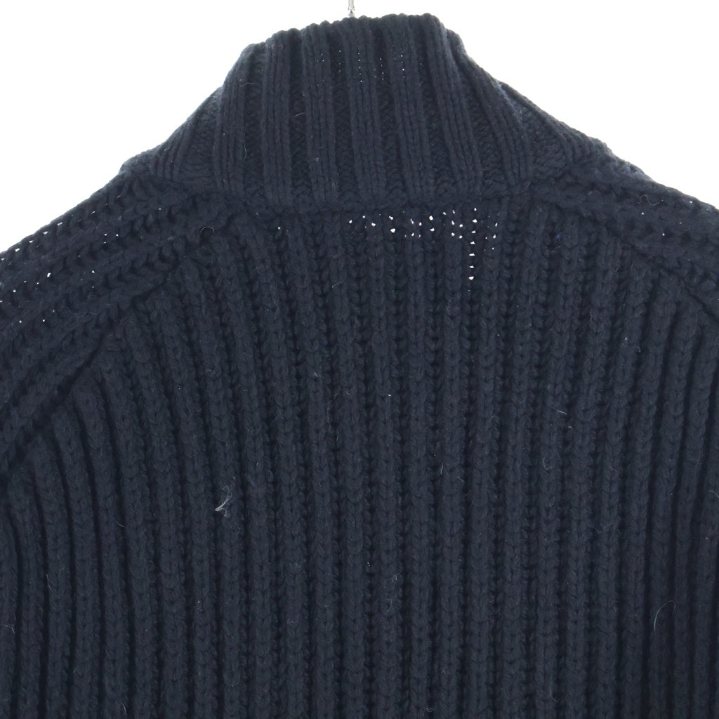 Sacai(サカイ) 22AW Nylon Twill Mix Knit Blouson 再構築 ナイロンツイル ミックスニット ドッキング ブルゾン ジップアップ ジャケット ブラック 22-02826M