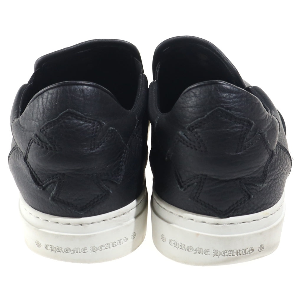 CHROME HEARTS(クロムハーツ) SLIP ON スリッポン CHプラスパッチダガー装飾レザー ローカットスニーカー ブラック/シルバー