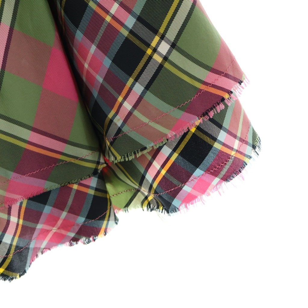 JUNYA WATANABE COMME des GARCONS(ジュンヤワタナベ コムデギャルソン) タータンチェック キュプラ スカート ピンク レディース UK-S047 AD2003