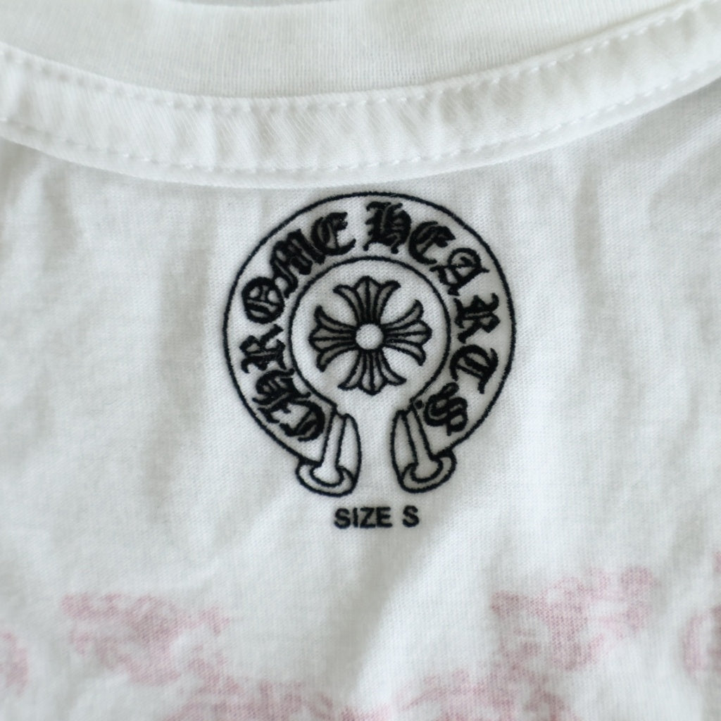 CHROME HEARTS(クロムハーツ) OLD FOTI S/S TEE オールド フォティ ハートプリント Vネック 半袖Tシャツ カットソー ホワイト